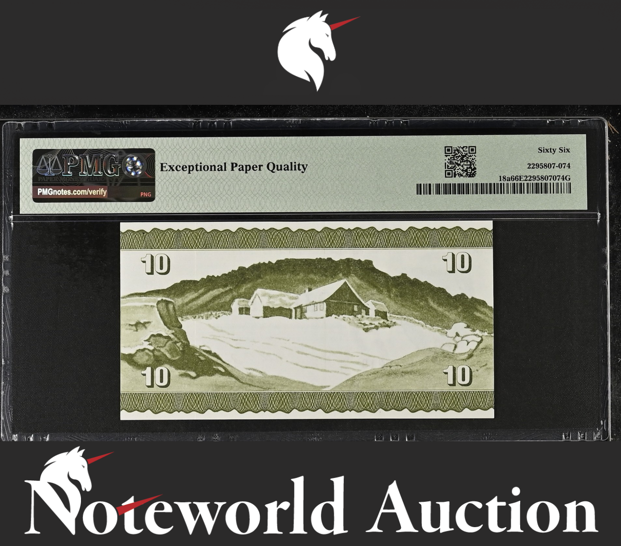 Faeroe Islands / Danish Administration 10 Kronur (1949)1978 P 18a UNC PMG 66 EPQ