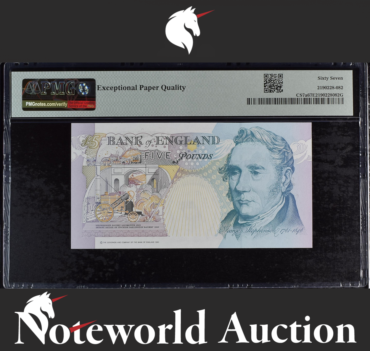 Great Britain COMM. £5 1997 P CS7a Prefix HK97 UNC PMG 67 EPQ 2nd TOP POP