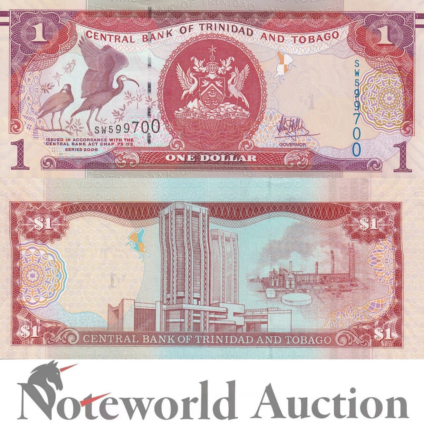 TRINIDAD & TOBAGO 1 Dollar 2006 P 46A Lot 20 pcs 1/5 Bundle UNC