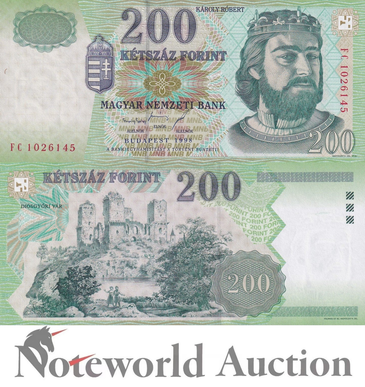 HUNGARY 2000 Forint 1998 P 178 Lot 5 pcs 1/20 Bundle UNC