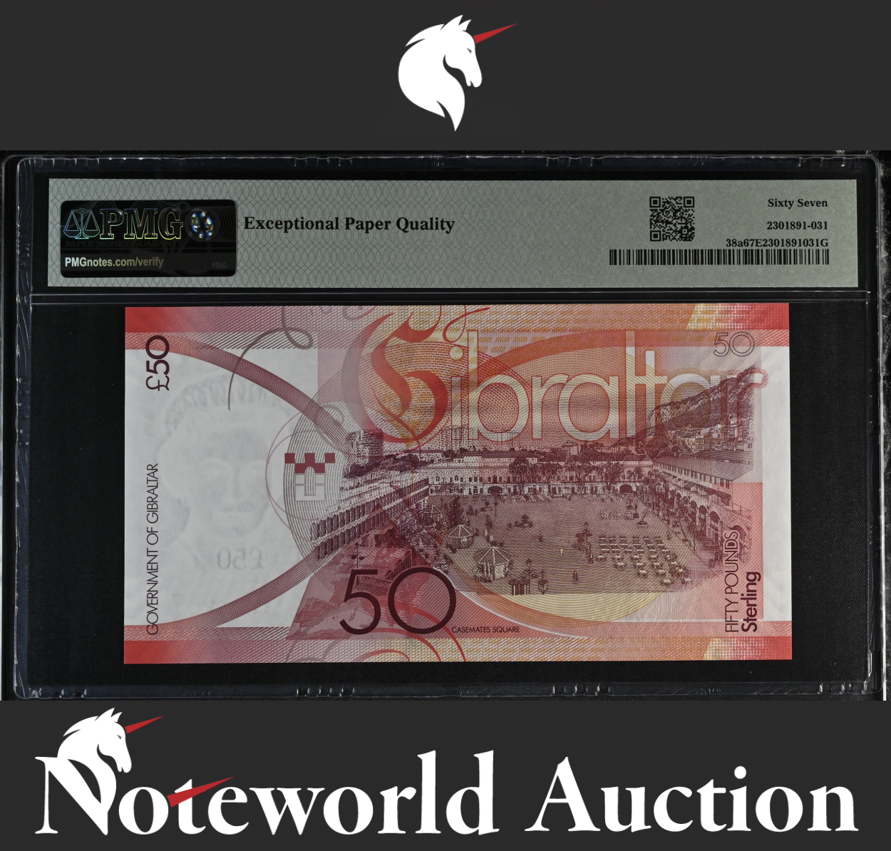 Gibraltar / British Administration £50 2010 P 38a UNC PMG 67 EPQ
