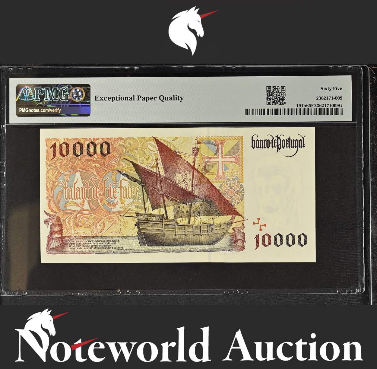 Portugal Banco de Portugal 10000 Escudos 1997 P 191b UNC PMG 65 EPQ NR