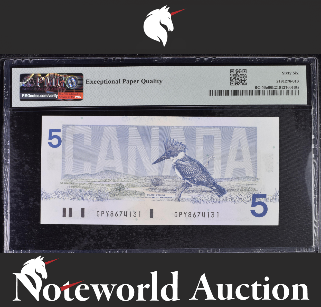 Canada Bank of Canada $5 1986 BC-56e UNC PMG 66 EPQ 2nd TOP POP