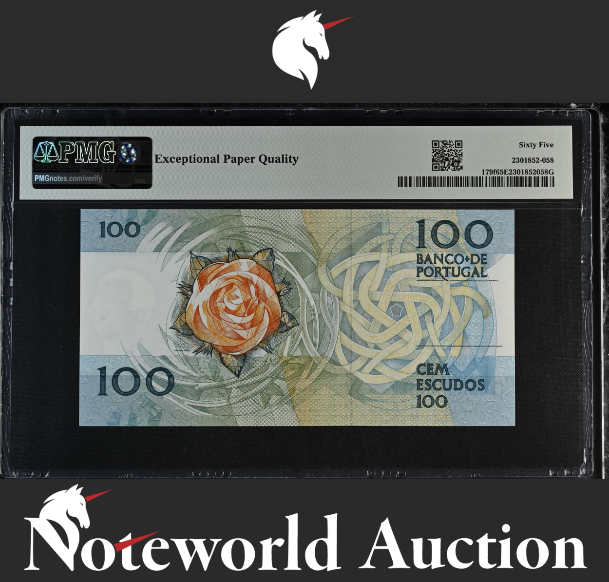 Portugal 100 Escudos 1988 P 179f Same Last 3 Digit UNC PMG 65 EPQ