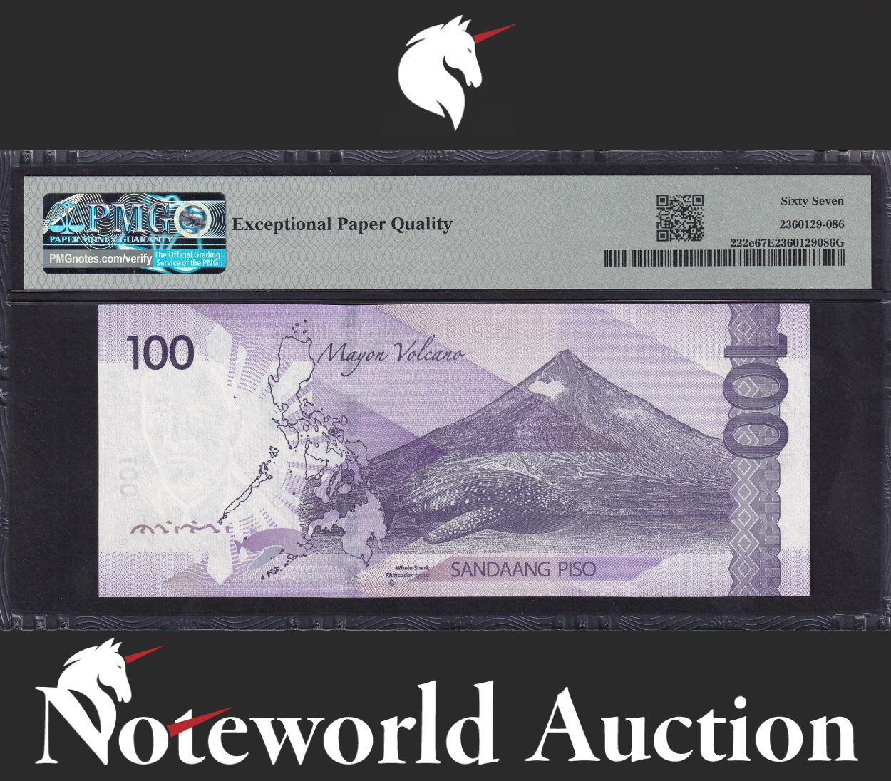 Philippines 100 Piso 2022 P 222e SOLID 3 - 33333 UNC PMG 67 EPQ 3rd TOP POP