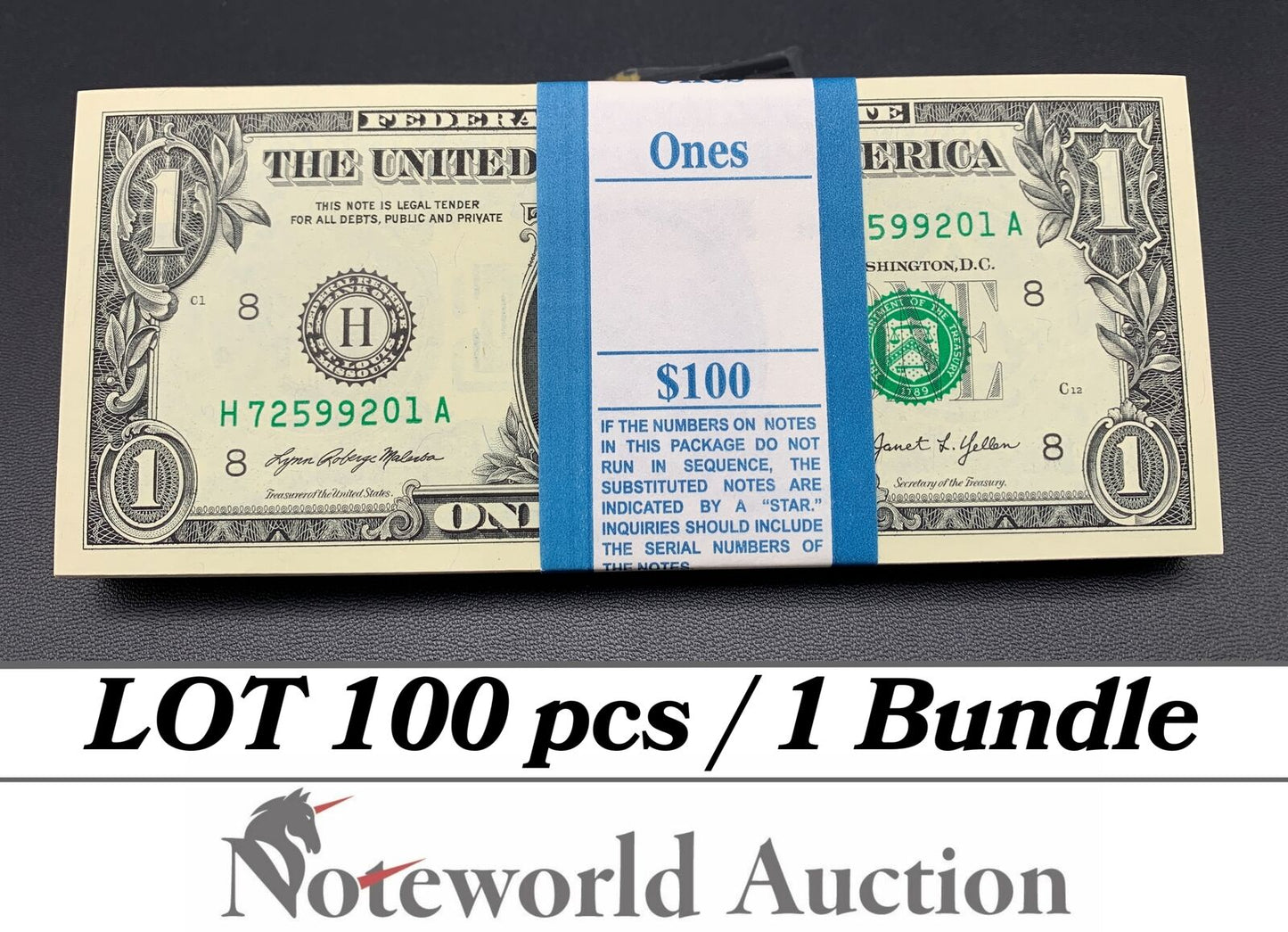 UNITED STATES USA Lot 100 pcs Bundle - 1 Dollar 2021 P 549 H St. Louis MO UNC