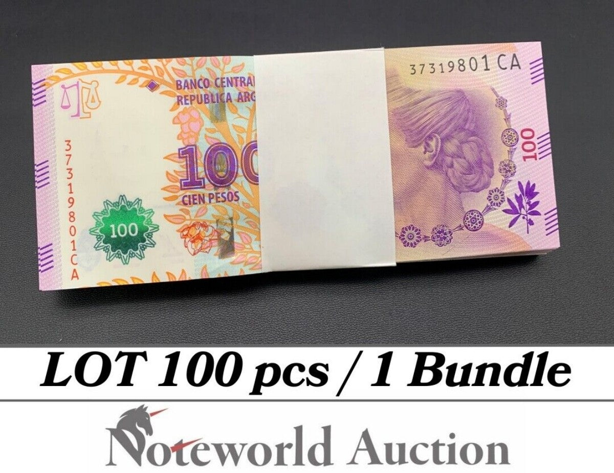 ARGENTINA 100 Pesos ND 2012 P 358c Commemorative Lot 100 pcs Bundle UNC