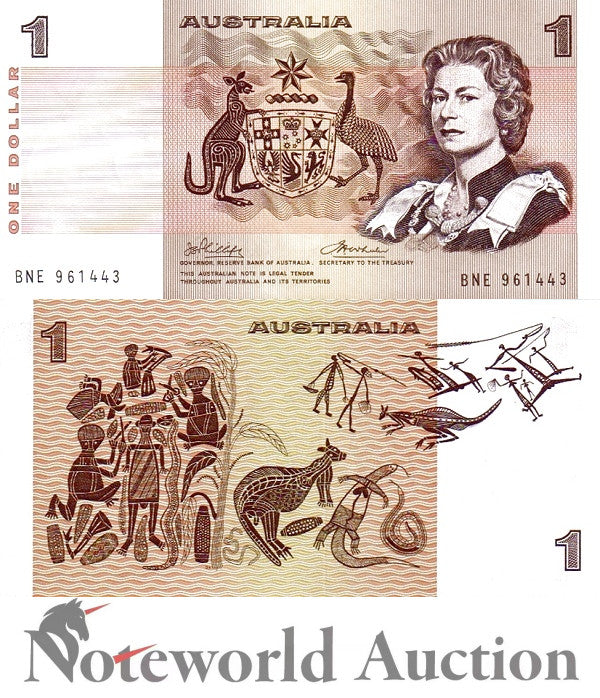 AUSTRALIA 1 Dollar 1974-1983 P 42 Minor Foxing UNC