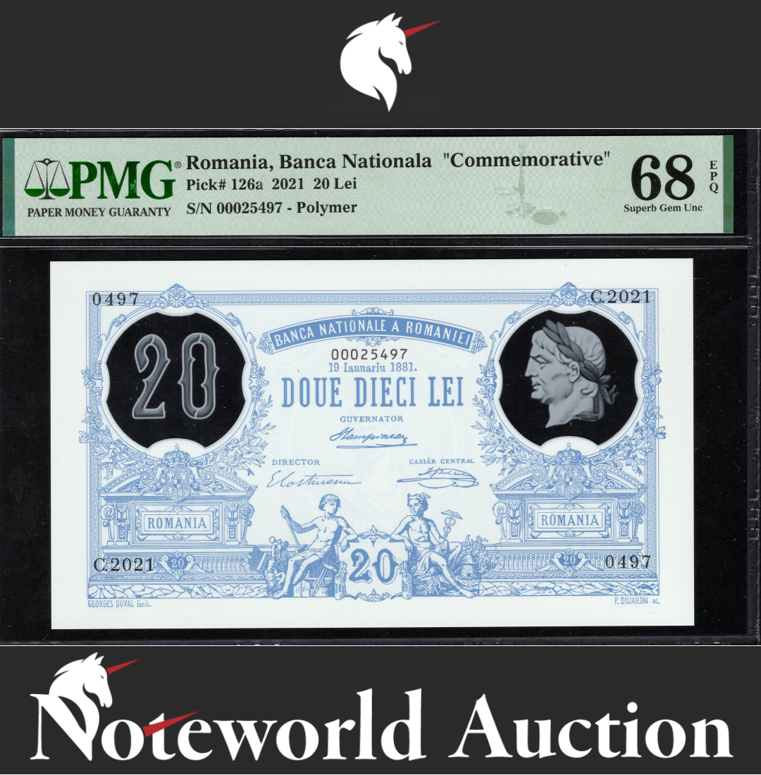 Romania Banca Commemorative 20 Lei 2021 P 126a Polymer UNC PMG 68 EPQ