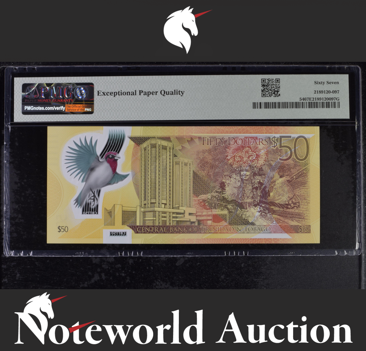 TRINIDAD & TOBAGO Commemorative 50 Dollars 2014 P 54 Polymer UNC PMG 67 EPQ