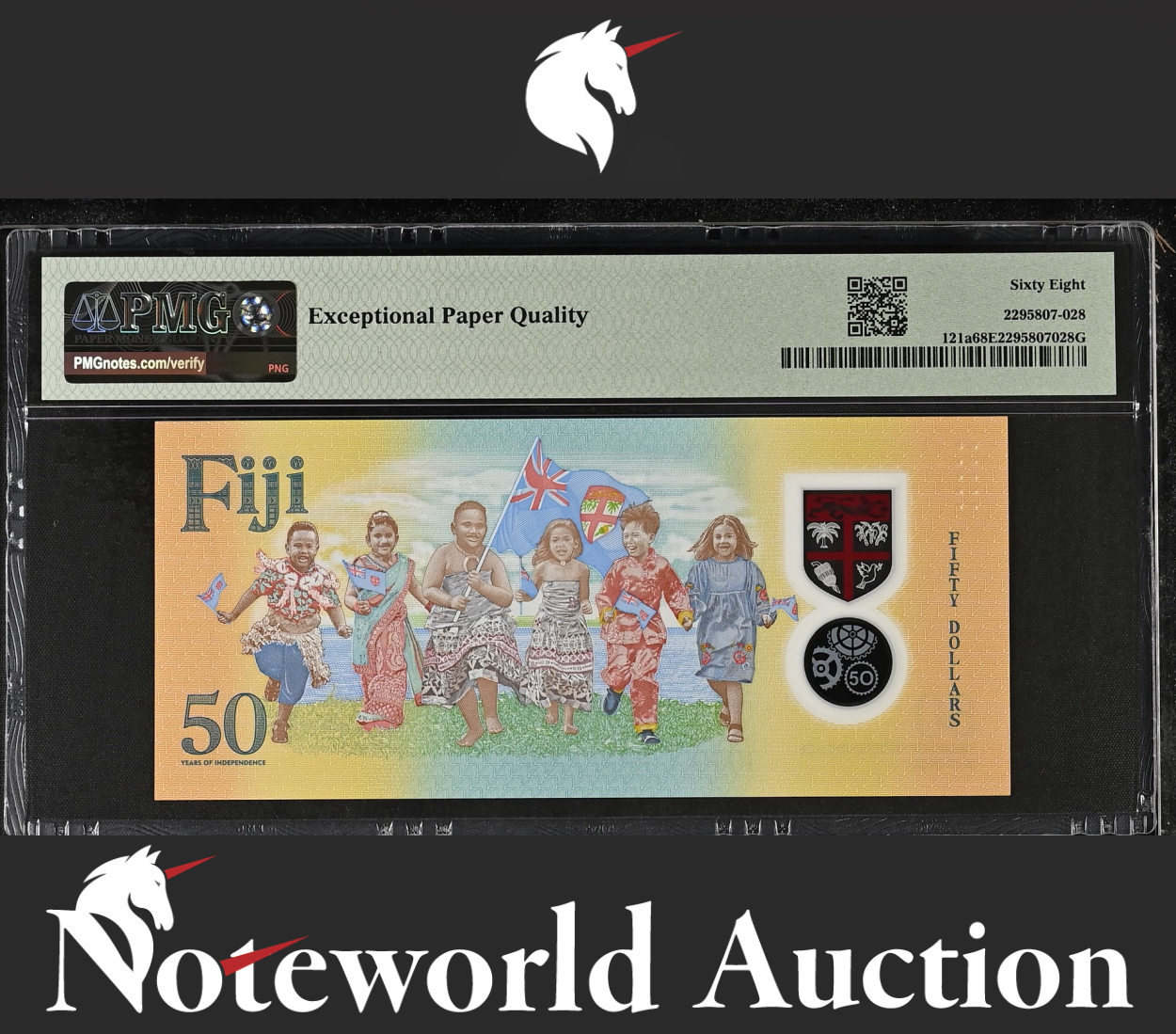 FIJI Commemorative 50 Dollars 2020 P 121a Polymer UNC PMG 68 EPQ 2nd TOP POP