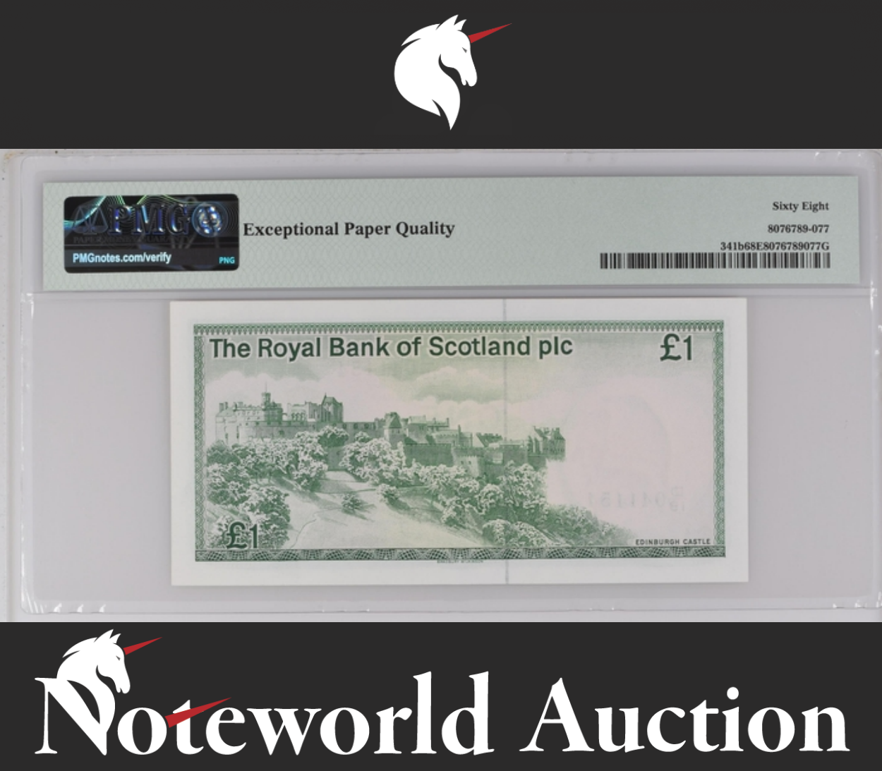 Scotland Royal Bank of Scotland plc 1 Pound 1985 P 341b UNC PMG 68 EPQ TOP POP