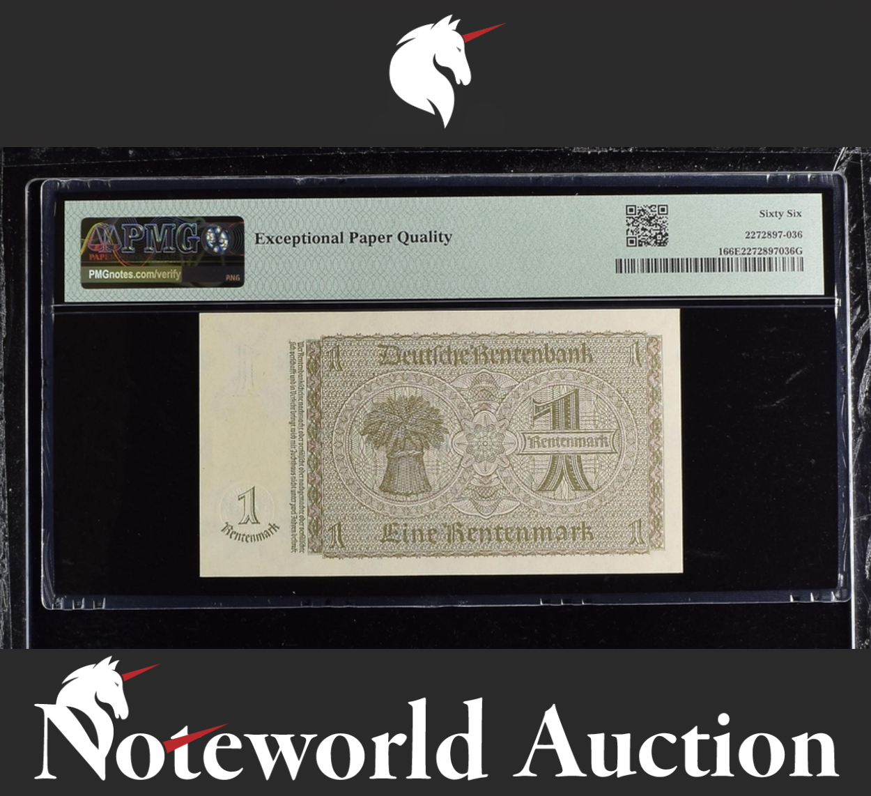 Germany Democratic Republic 1 Deutsche Mark 1948 P 1 UNC PMG 66 EPQ 3rd TOP POP