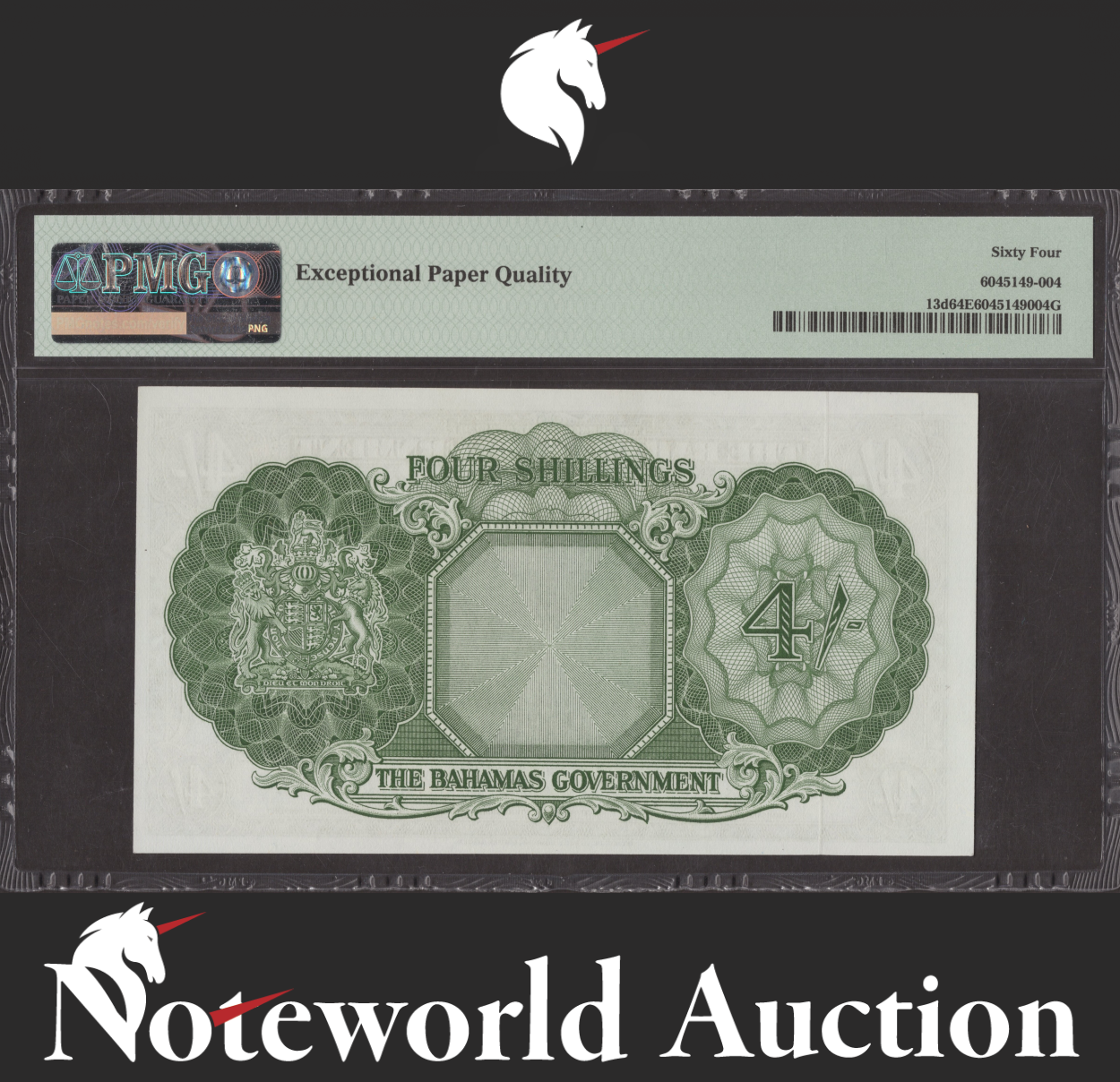 Bahamas Government of the Bahamas 4/- 1936 (ND 1963) P 13d UNC PMG 64 EPQ
