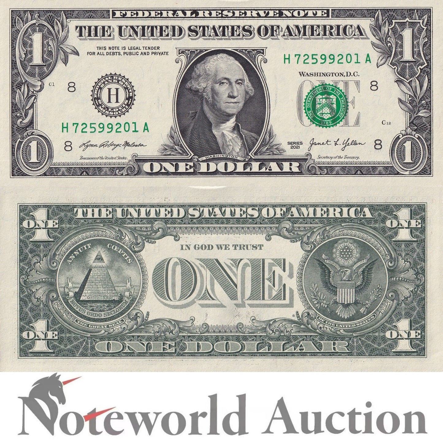 UNITED STATES USA 1 Dollar 2021 P 549 H St. Louis MO Lot 100 pcs Bundle UNC