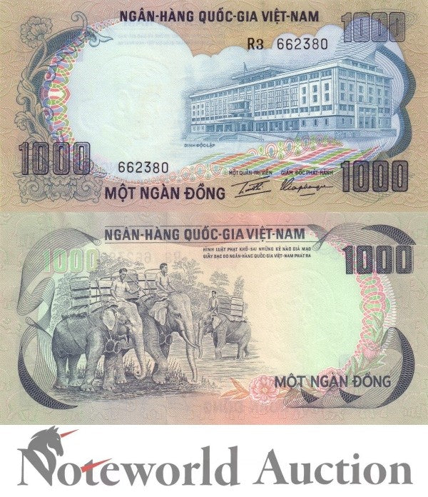 VIET NAM VIETNAM SOUTH 1000 Dong ND 1972 P 34 FOXING UNC