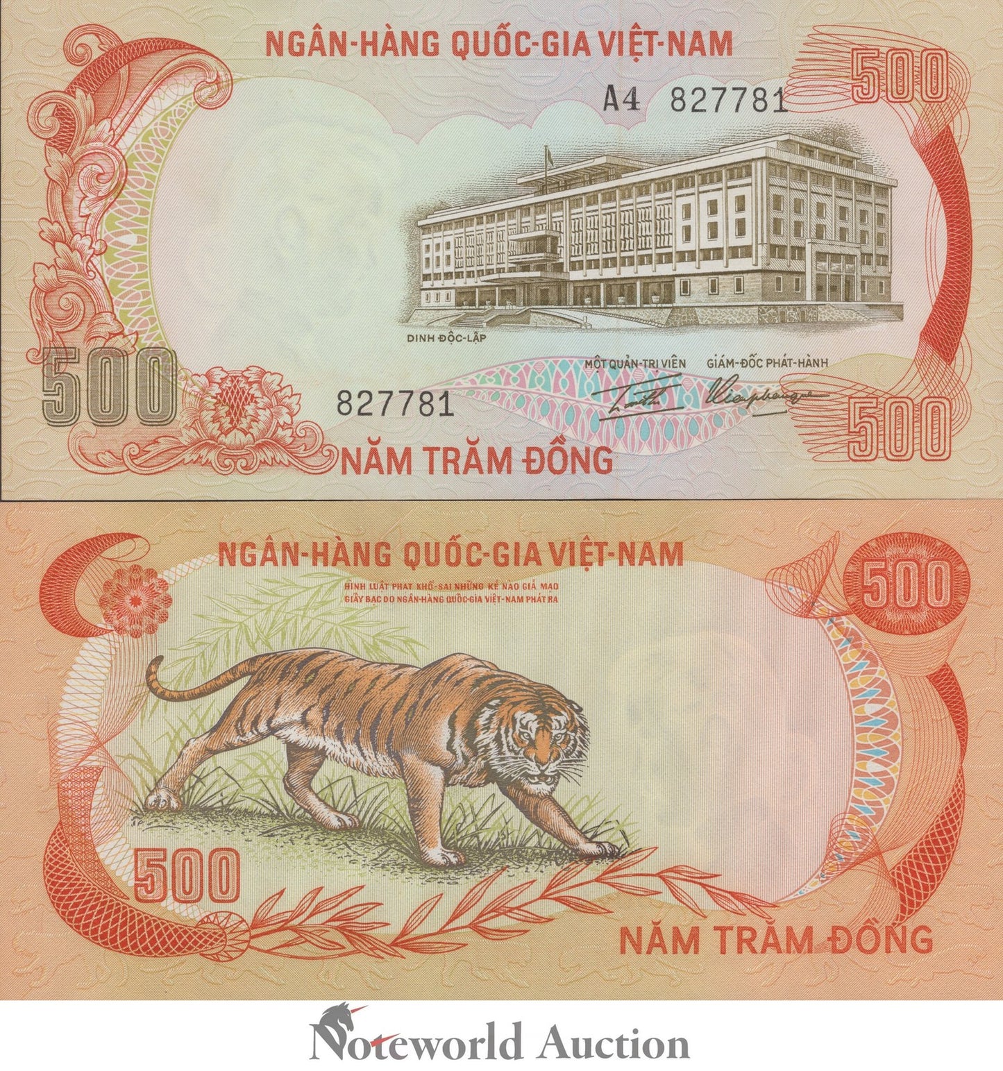 VIET NAM VIETNAM SOUTH 500 Dong ND 1972 P 33 MINOR FOXING UNC
