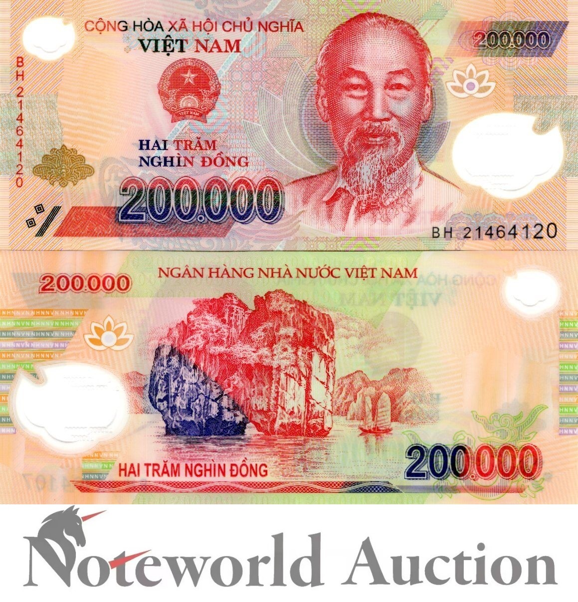 VIET NAM VIETNAM 200000 Dong 2021 P 123 Polymer Lot 5 pcs 1/20 Bundle UNC