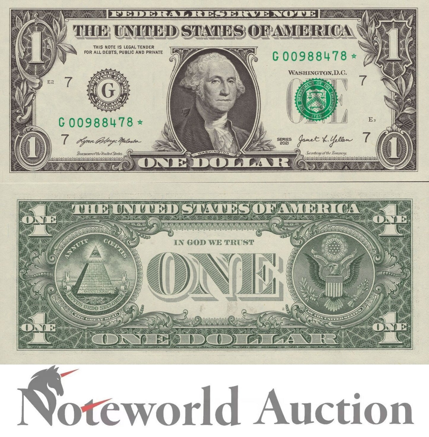 UNITED STATES 1 Dollars USA 2021 P 549* Replacement Chicago IL G UNC