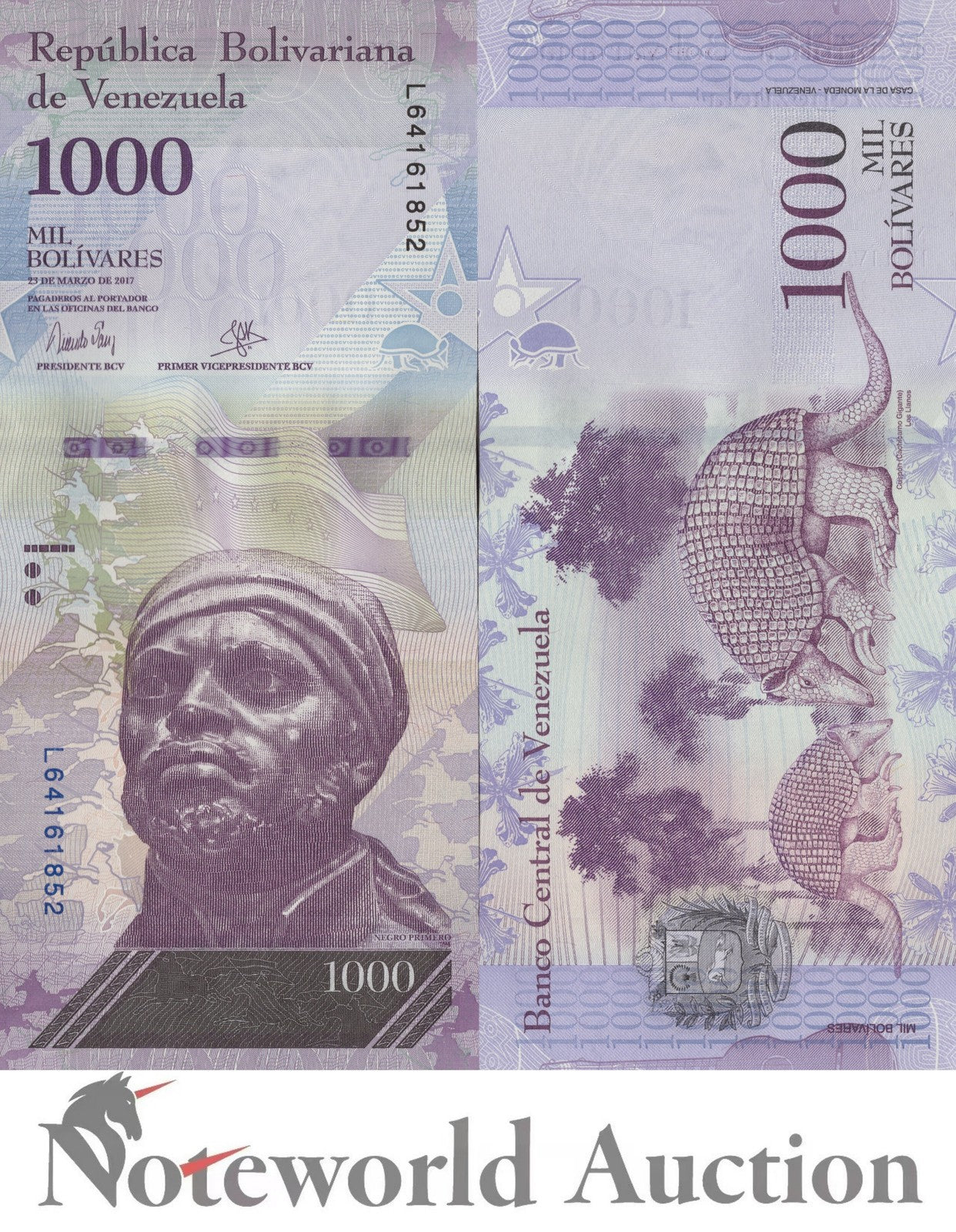 VENEZUELA 1000 Bolivares 2017 P 95b Lot 10 pcs 1/10 Bundle UNC