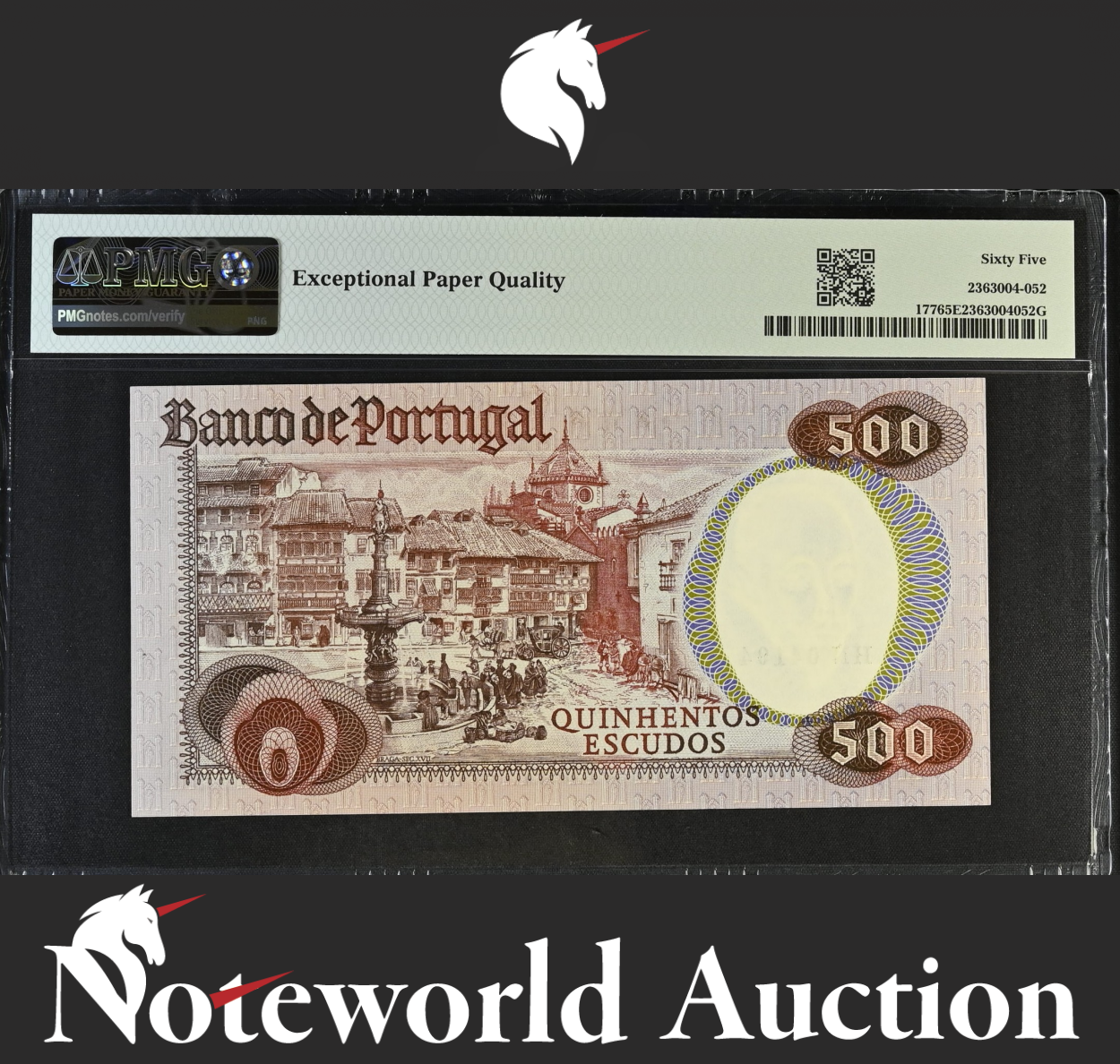 Portugal 500 Escudos 1979 (ND 1982) P 177 UNC PMG 65 EPQ 3rd TOP POP