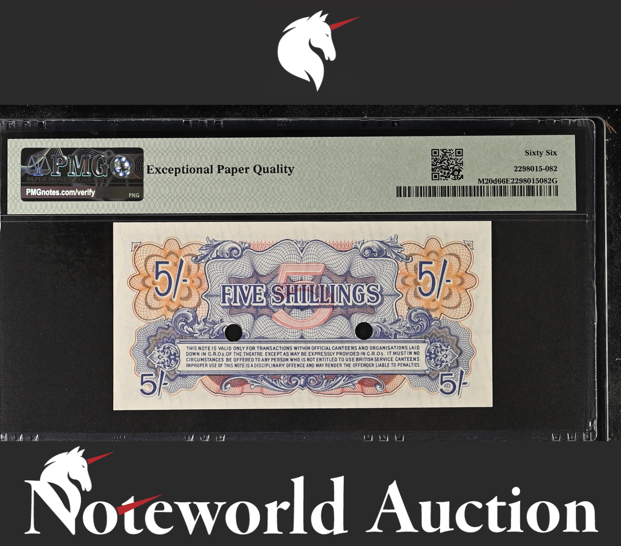 Great Britain 5/- Shilling ND (1948) P M20d UNC PMG 66 EPQ 2nd TOP POP