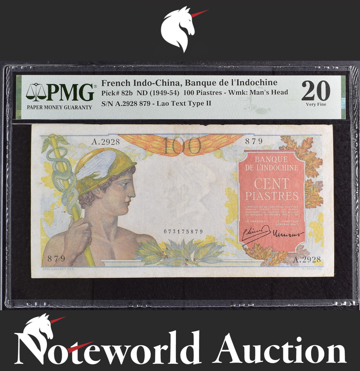 French Indo China 100 Piastres 1949-54 P 82b VF PMG 20