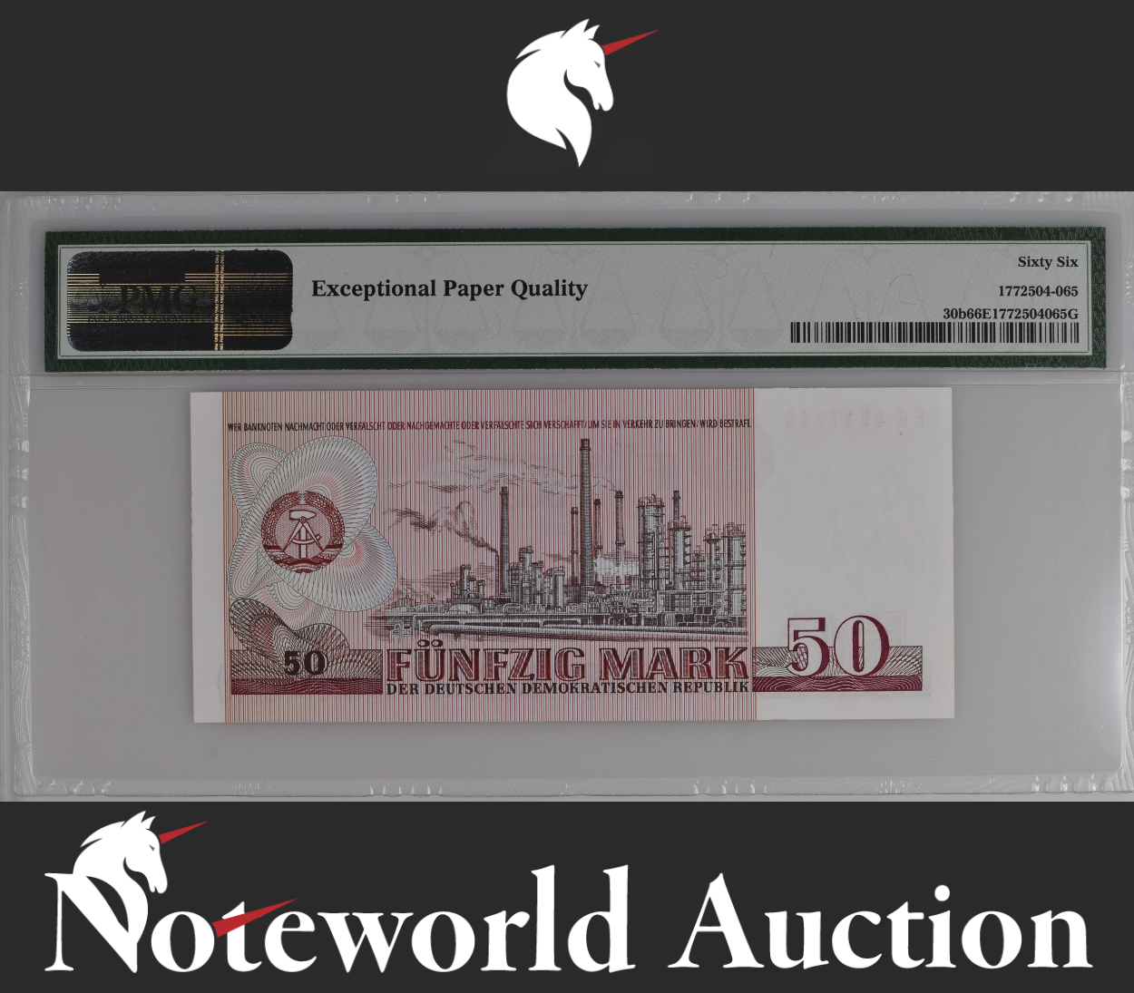 Germany 50 Mark 1971 (ND 1986) P 30b UNC PMG 66 EPQ 3rd TOP POP