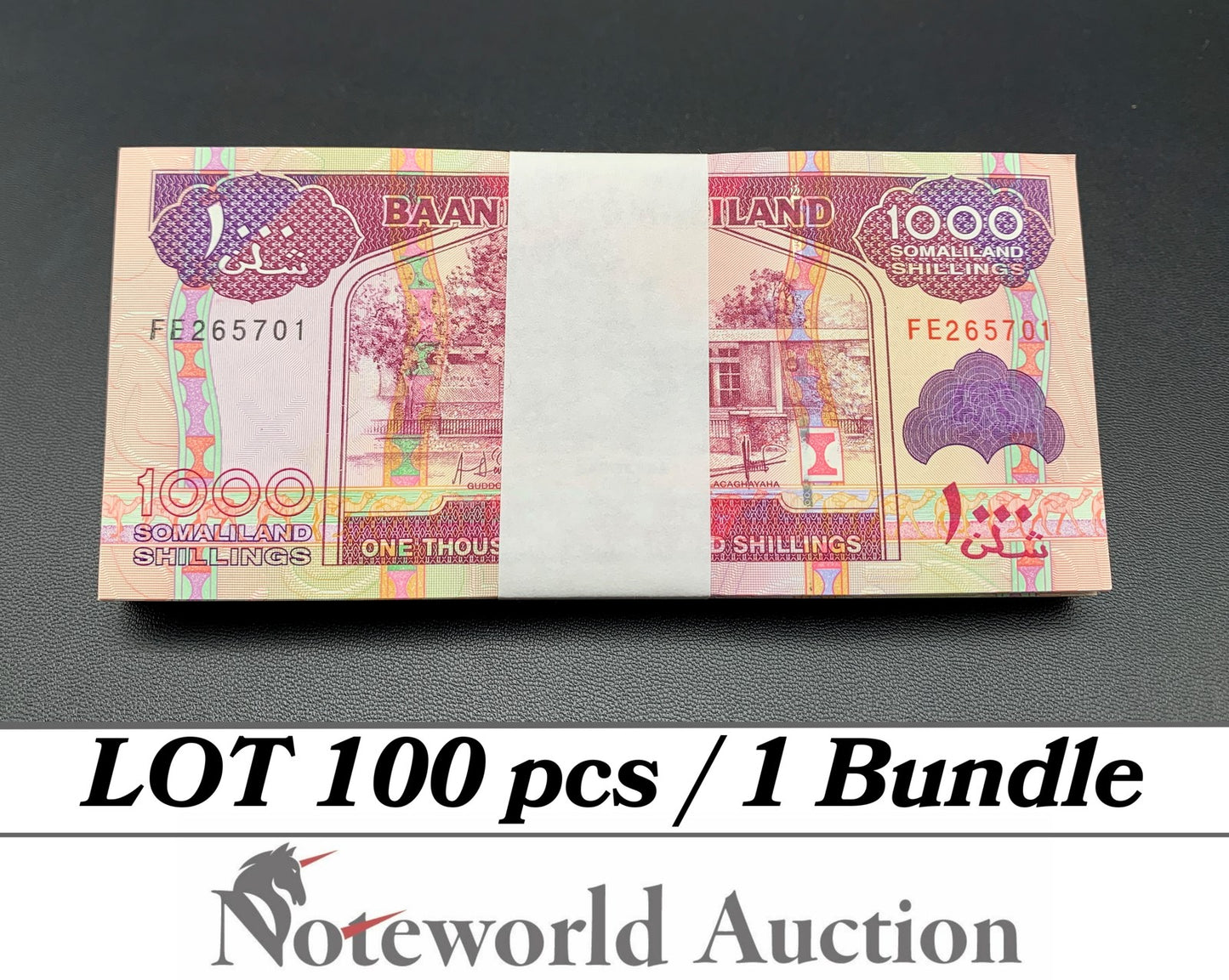 SOMALILAND 1000 shillings 2014 P 20c Lot 100 pcs Bundle UNC