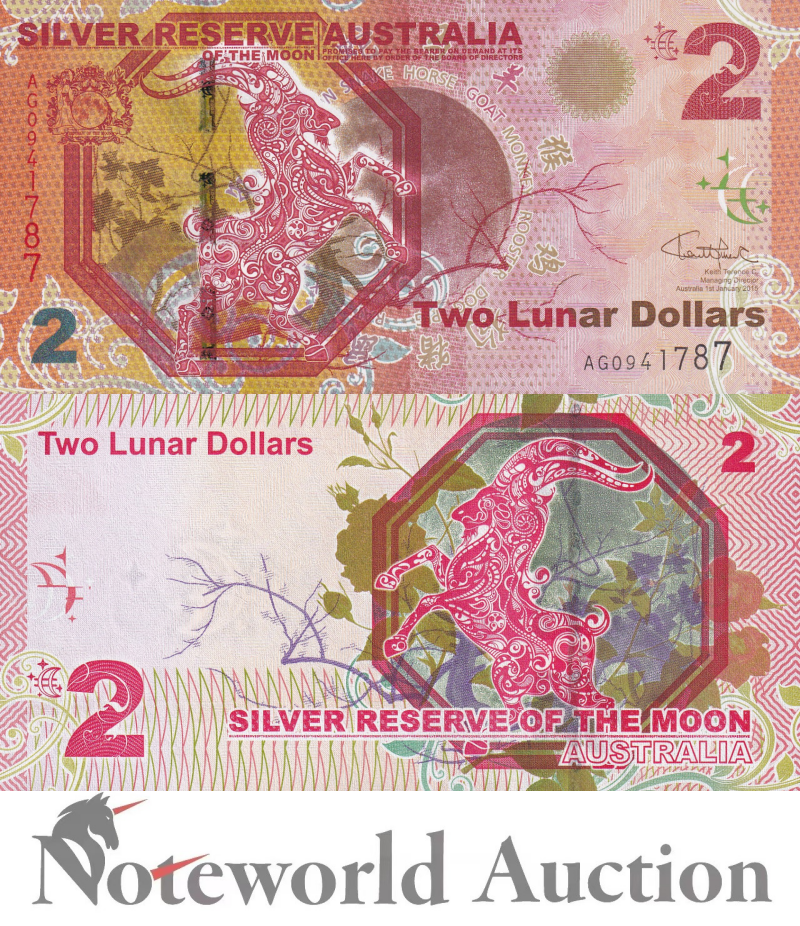AUSTRALIA 2 Lunar 2015 Fancy Goat Silver Reserve of the Moon With Folder UNC
