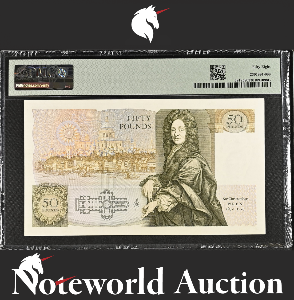 Great Britain Bank of England £50 ND (1981-88) P 381a AU PMG 58