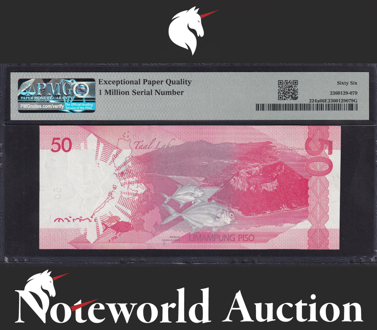 Philippines 50 Piso 2020 P 224a 1 MILLION - 1000000 UNC PMG 66 EPQ 3rd TOP POP