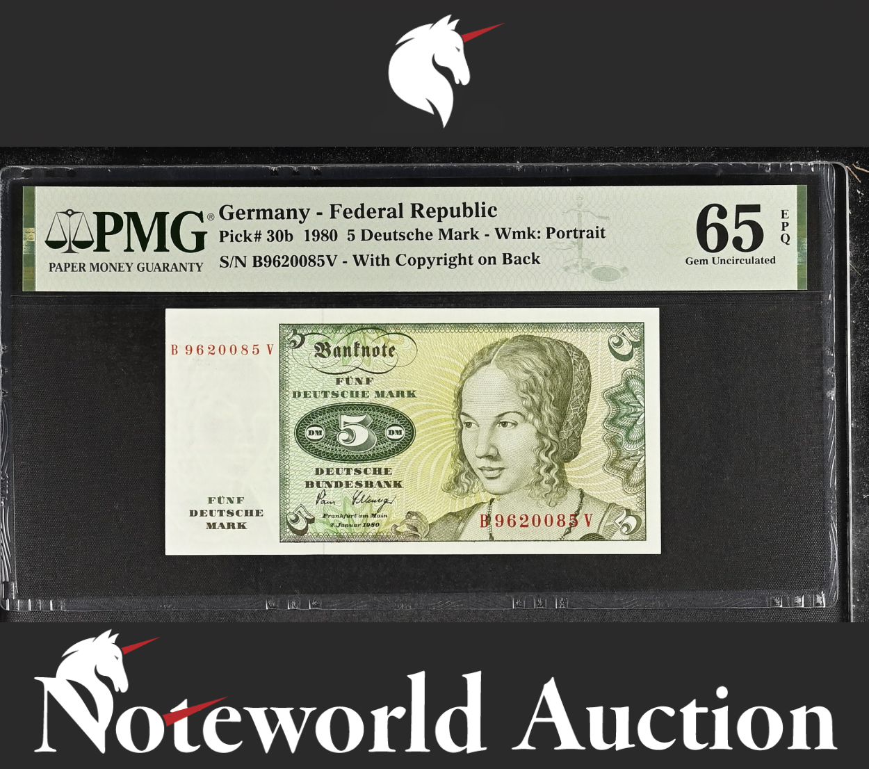 Germany Federal Republic 5 Deutsche Mark 1980 P 30b UNC PMG 65 EPQ