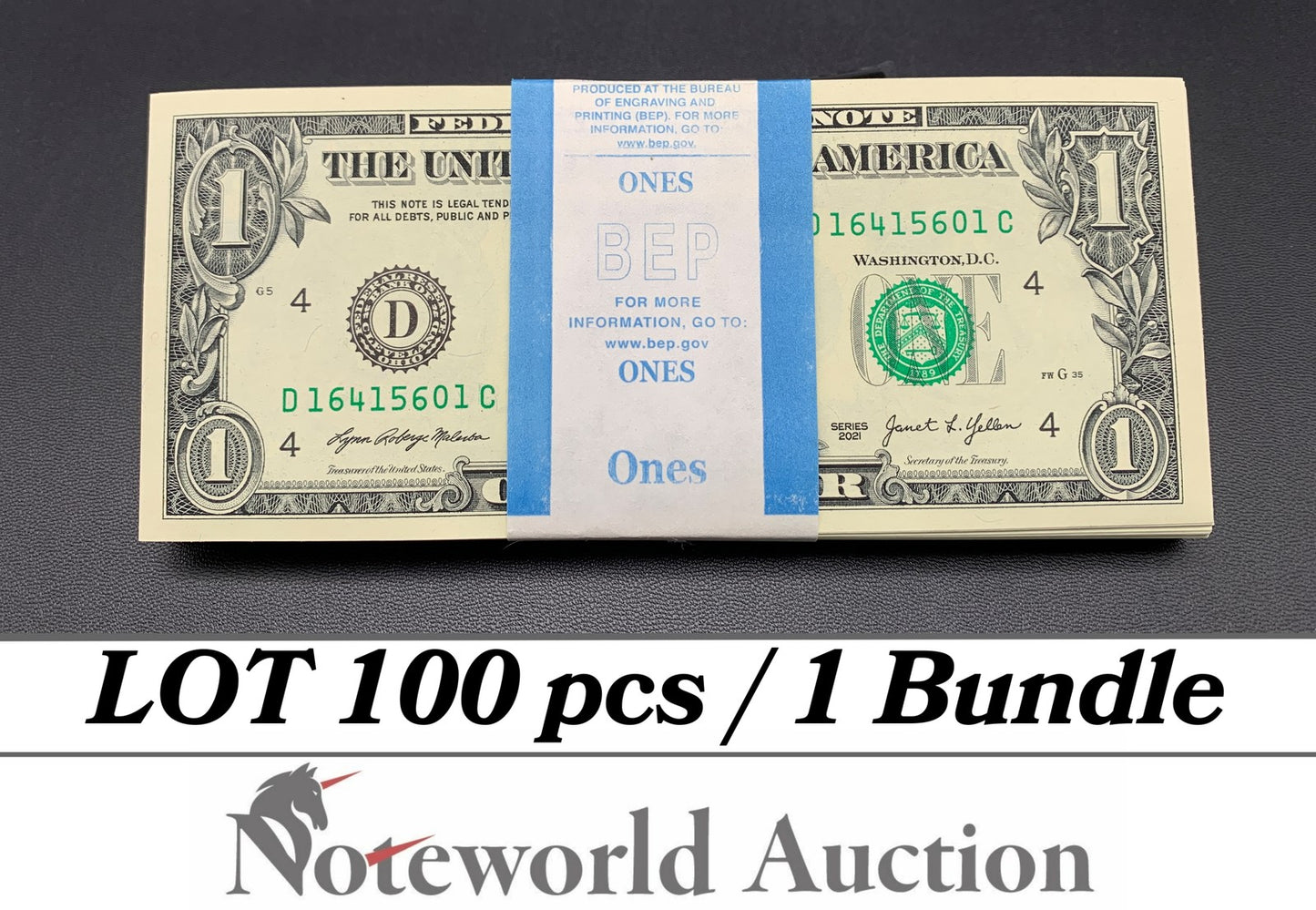 UNITED STATES USA 1 Dollar 2021 P 549 "D" Cleveland OH Lot 100 pcs Bundle UNC
