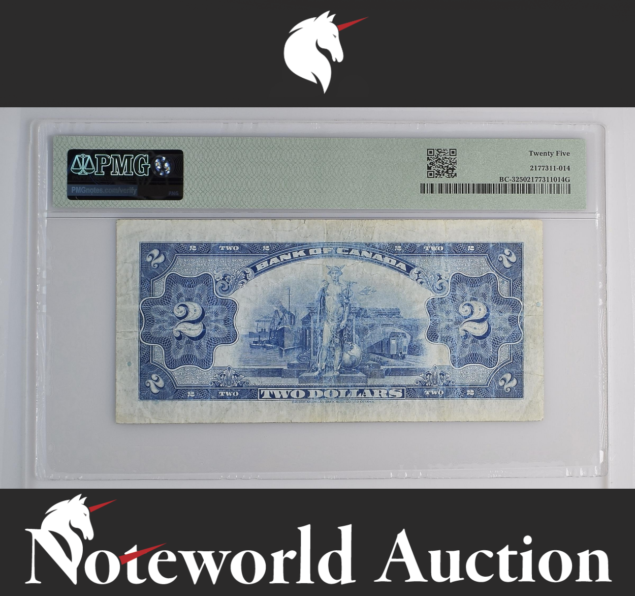Canada Bank of Canada English $2 1935 BC-3 VF PMG 25