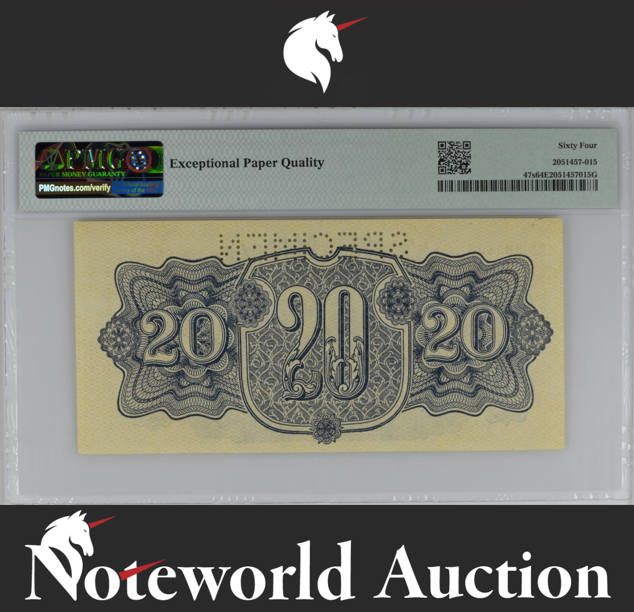 Czechoslovakia SPECIMEN 20 Korun 1944 P 47s UNC PMG 64 EPQ 3rd TOP POP