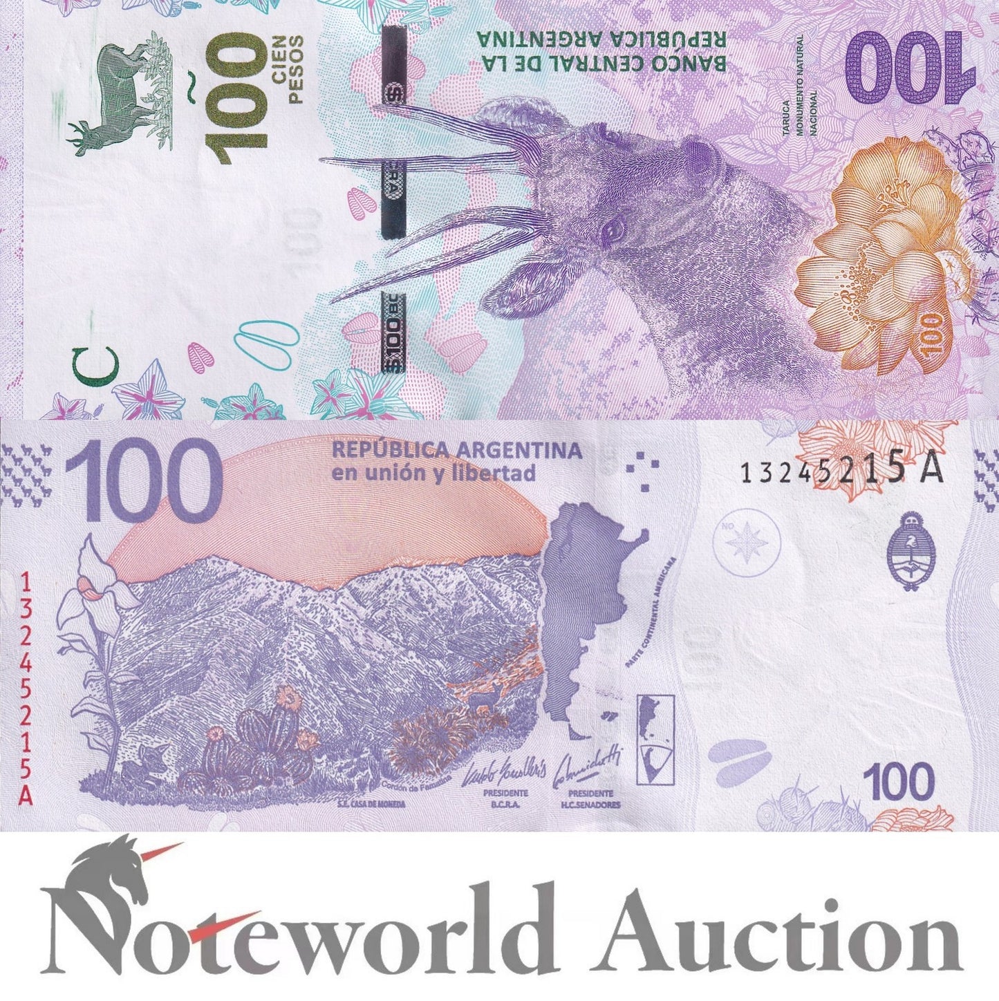 ARGENTINA 100 Pesos ND 2018 P 363A Lot 5 pcs 1/20 Bundle UNC
