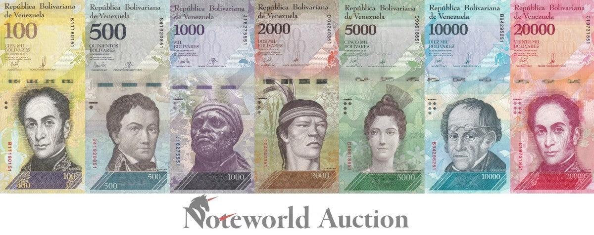 VENEZUELA 100 500 1000-100000 Balivares 2016-2017 P 94 95 96-100 Set 7 pcs UNC