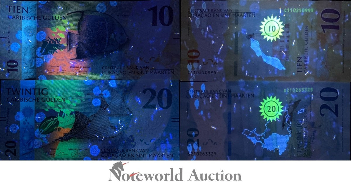 CURACAO & SINT MAARTEN Set 2 pcs - 10 20 Caribische Gulden 2025 P New Issue UNC