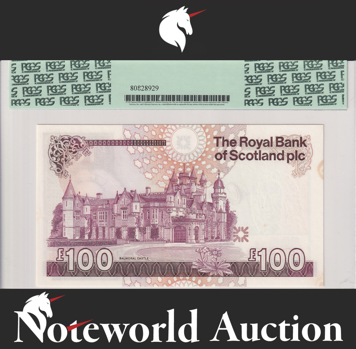 Scotland Royal Bank of Scotland plc 100 Pounds 2000-07 P 350d UNC PCGS 62