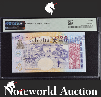 Gibraltar Commemorative £20 2004 P31a Queen Elizabeth II UNC PMG 66 EPQ