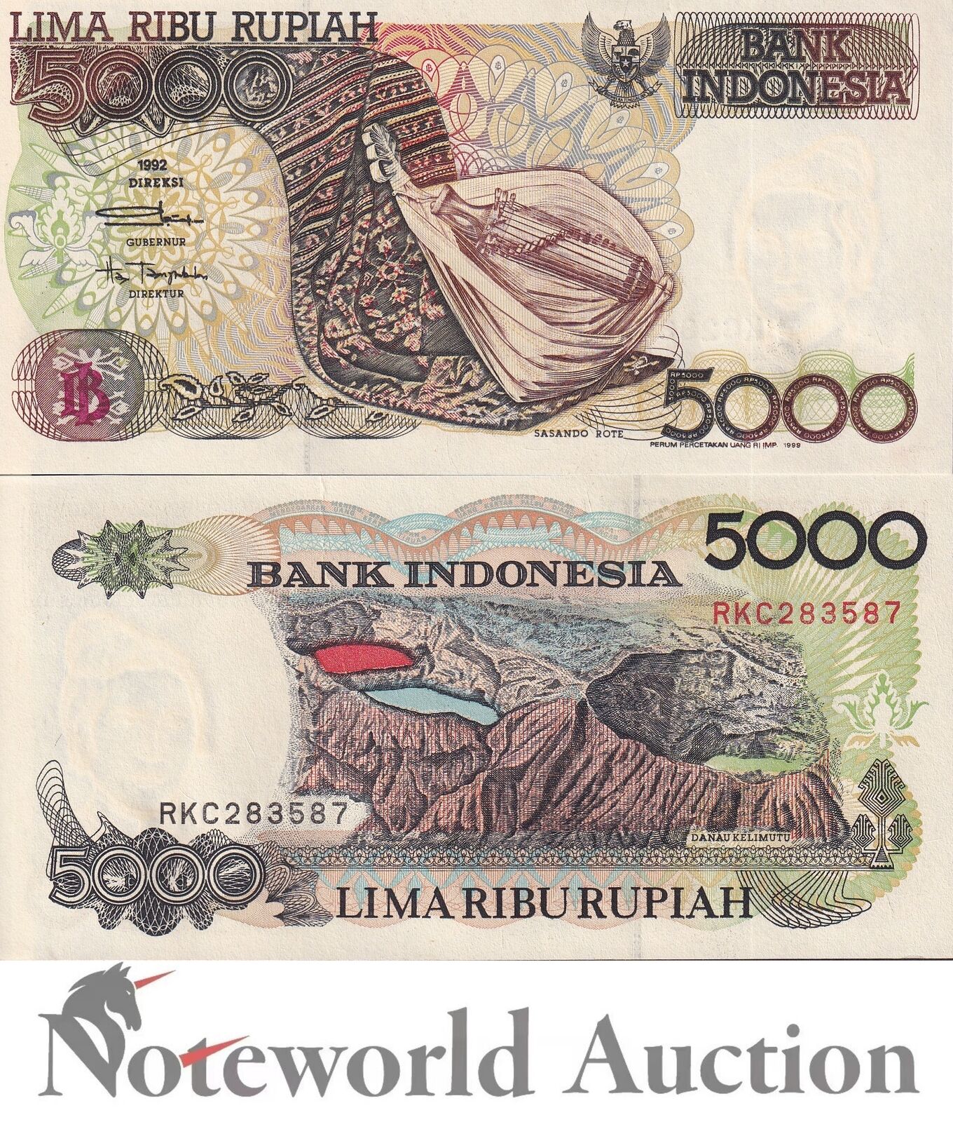 INDONESIA 5000 Rupiah 1992 / 1999 P 130h UNC