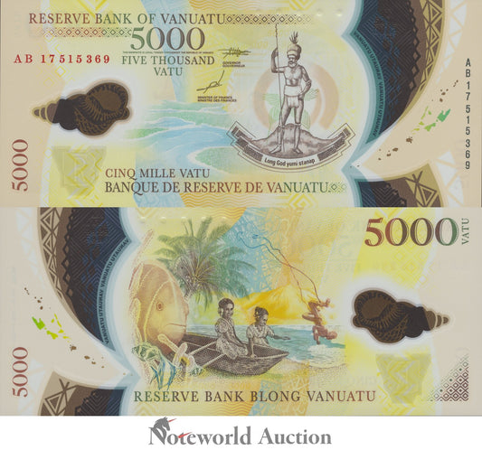 VANUATU 5000 Vatu 2017 P 19 Polymer UNC