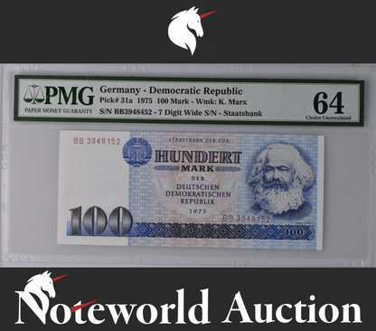 Germany Democratic Republic 100 Mark 1975 P 31a UNC PMG 64