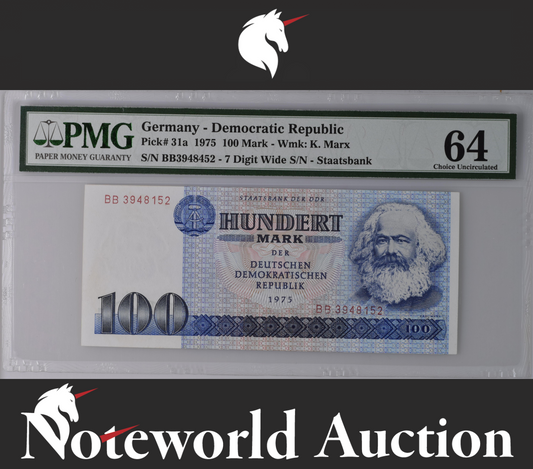 Germany Democratic Republic 100 Mark 1975 P 31a UNC PMG 64