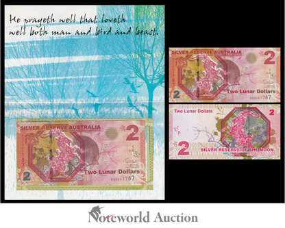 AUSTRALIA 2 Lunar 2015 Fancy Goat Silver Reserve of the Moon With Folder UNC