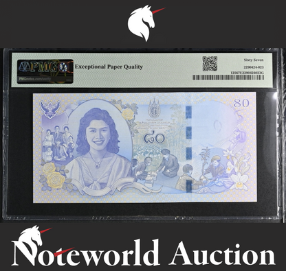 Thailand Bank of Thailand Commemorative 80 Baht 2012 P 125 UNC PMG 67 EPQ