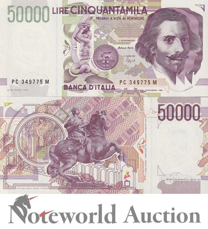 ITALY 50000 Lire 1992 P 116b UNC