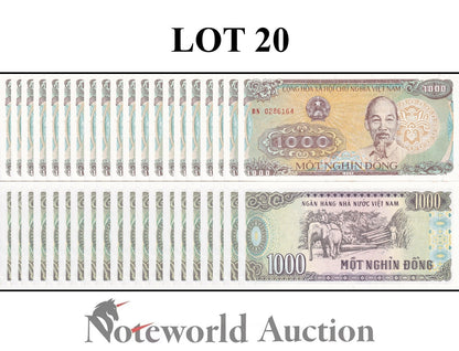 VIET NAM VIETNAM 1000 Dong 1988 P 106 Lot 20 pcs 1/5 Bundle UNC