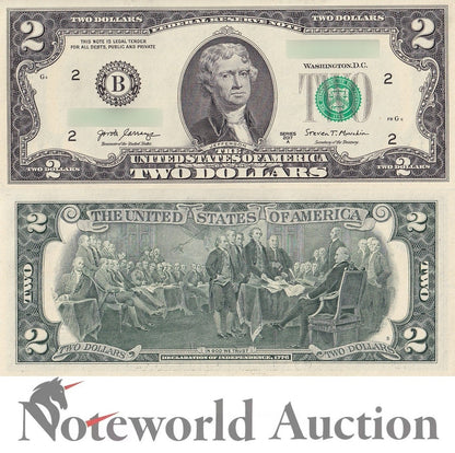 UNITED STATES USA 2 Dollar 2017A P 545 "B" New York Lot 5 pcs 1/20 Bundle UNC